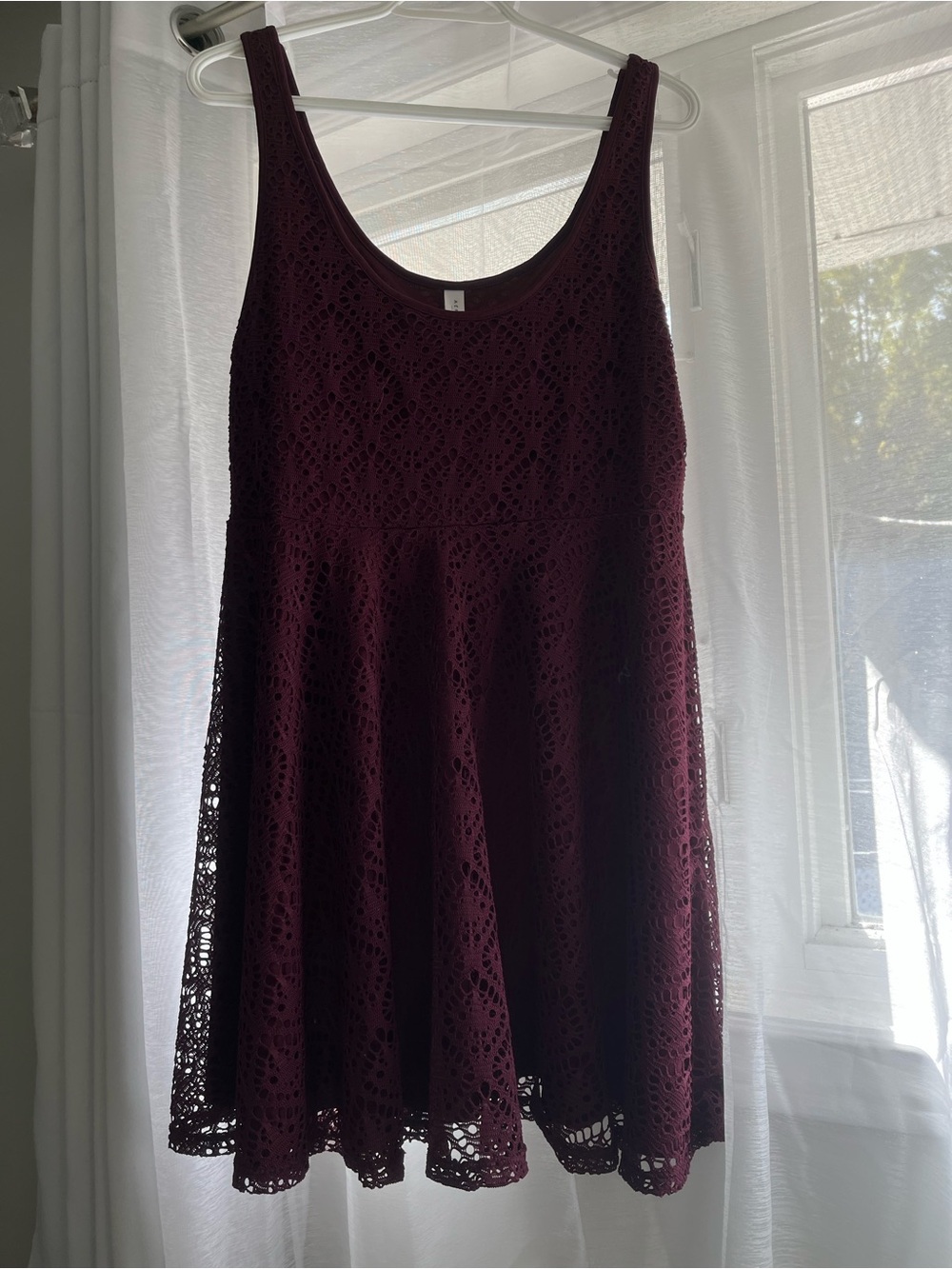 Aeropostale Burgundy Crochet/Lace Dress